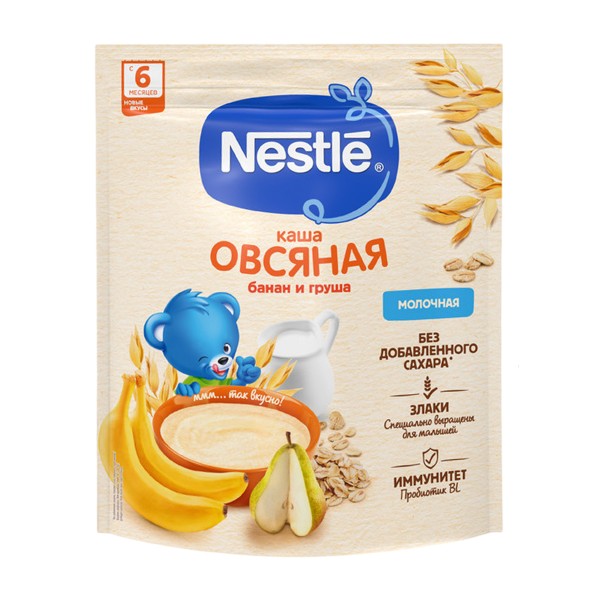 Каша сухая молочная Nestle 200г овсяная с грушей и бананом
