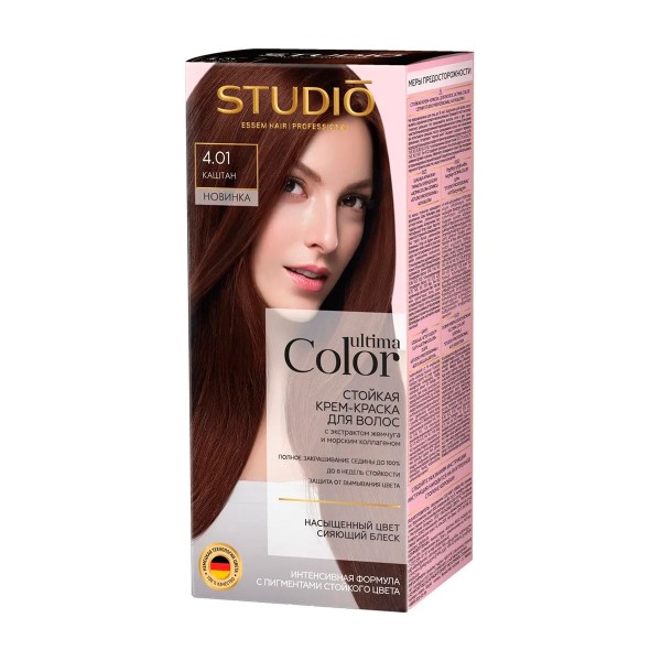 Крем-краска для волос Studio Professional Ultima Color 4.01 каштан