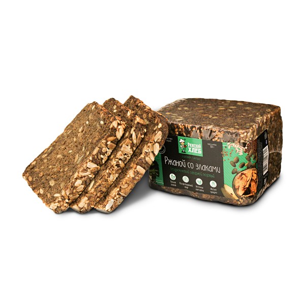 Хлеб Ржаной со злаками бездрожжевой Рижский хлеб 300г