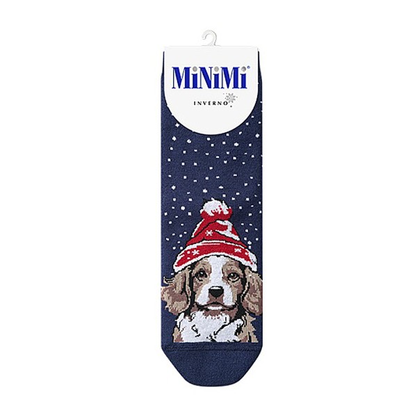 Носки женские Inverno Собаки плюш Minimi blu scuro