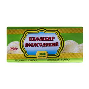 Мороженое брикет Вологодский пломбир 250г БЗМЖ