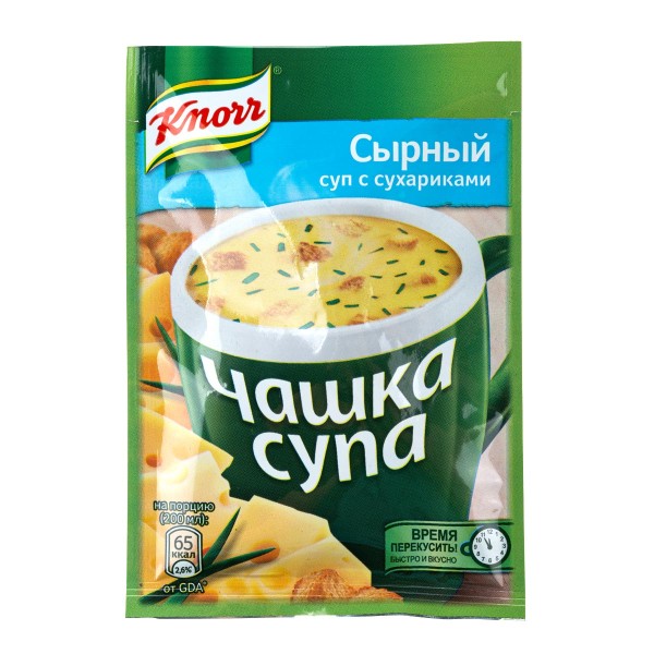 Суп сырный Чашка супа Knorr 15,6гр с сухариками