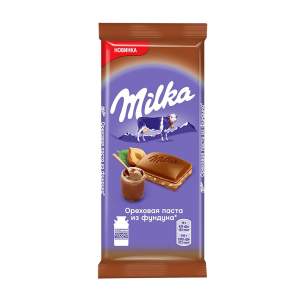 Шоколад молочный Milka 85г ореховая паста из фундука
