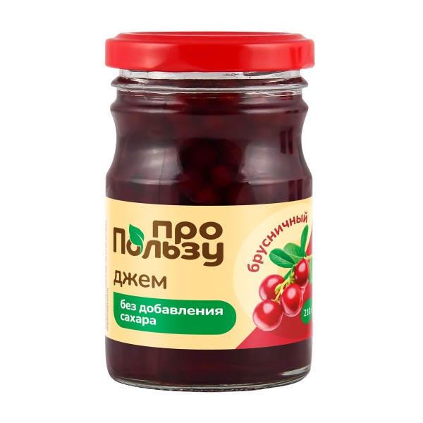 Джем брусничный без сахара ПроПользу 210г