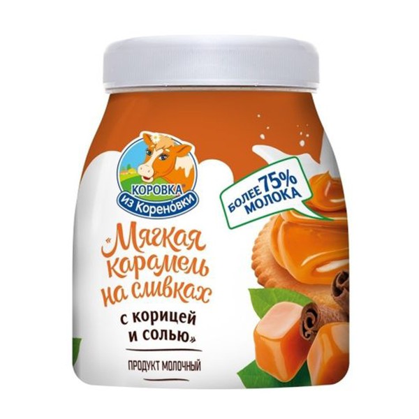 Паста Коровка из Кореновки мягкая карамель на сливках с корицей и солью 340г