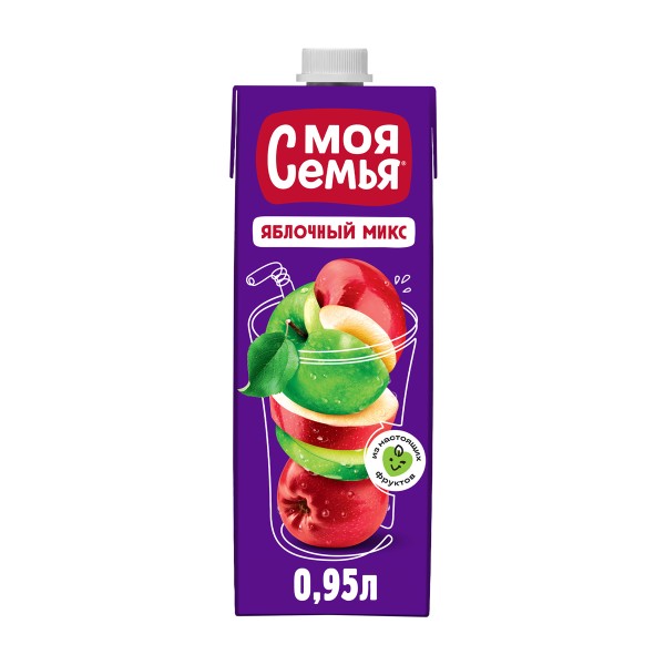 Напиток сокосодержащий Моя семья 0,95л яблочный микс
