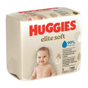 Салфетки влажные детские Huggies Elite Soft 168шт