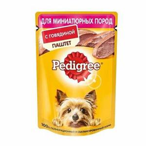Корм Pedigree для собак миниатюрных пород 80г паштет с говядиной