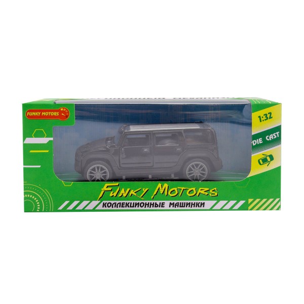 Машина Die-Cast инерционная открывающиеся двери 1:32  Funky Toys внедорожник черная