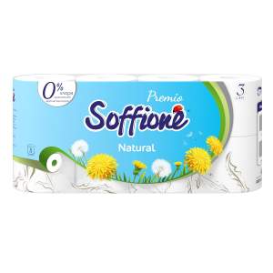 Бумага туалетная Soffione Premio 3 слоя 8 рулонов