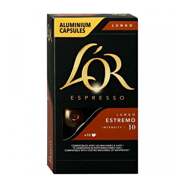 Кофе молотый жареный L’OR Espresso 10 капсул*5гр lungo estremo