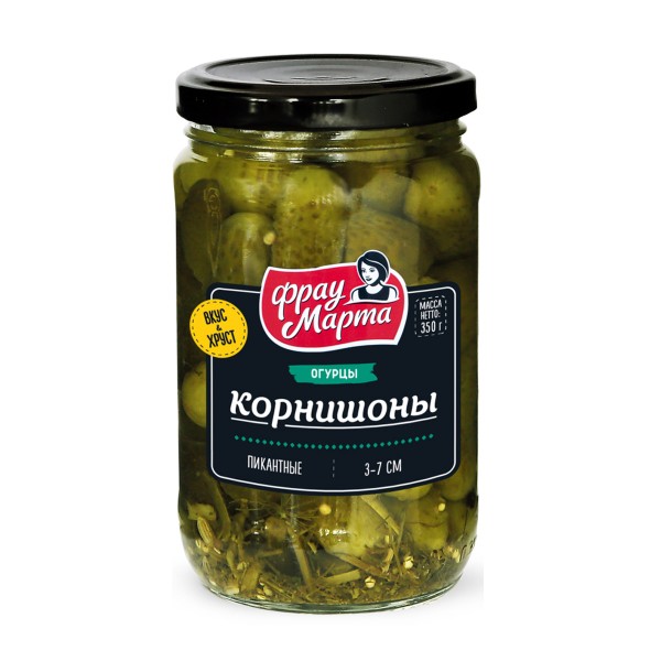 Огурцы корнишоны Фрау Марта 350г