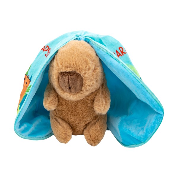 Игрушка мягкая Капибара в палатке 20см