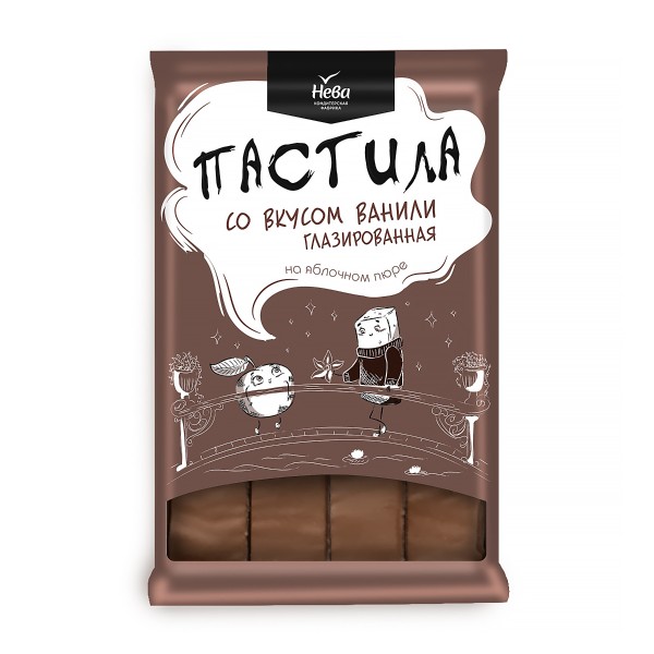 Пастила со вкусом ванили глазированная Нева 220г