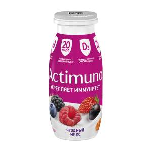 Продукт кисломолочный Актимуно питьевой 1,5% 95г ягодный микс БЗМЖ