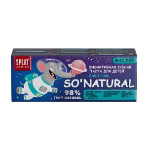 Зубная паста детская Splat junior So'natural 6-11лет 73гр бабл гам