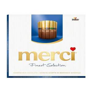 Конфеты шоколадные Merci Ассорти из молочного шоколада 250г 4 вида
