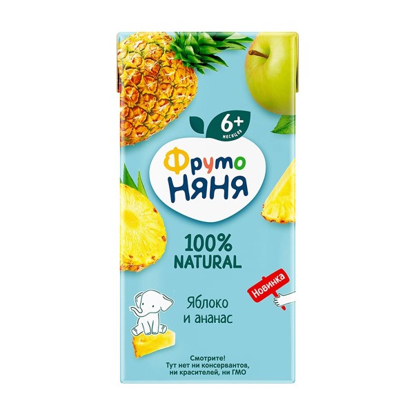 Нектар Фрутоняня 0,2л яблоко, ананас