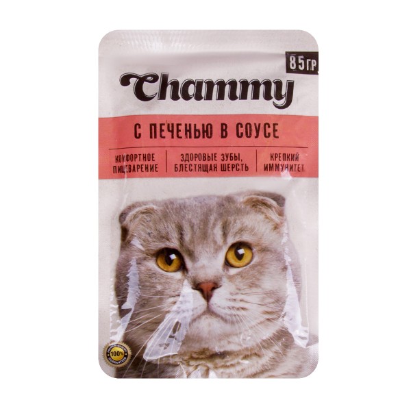 Корм для кошек Chammy с печенью в соусе 85г