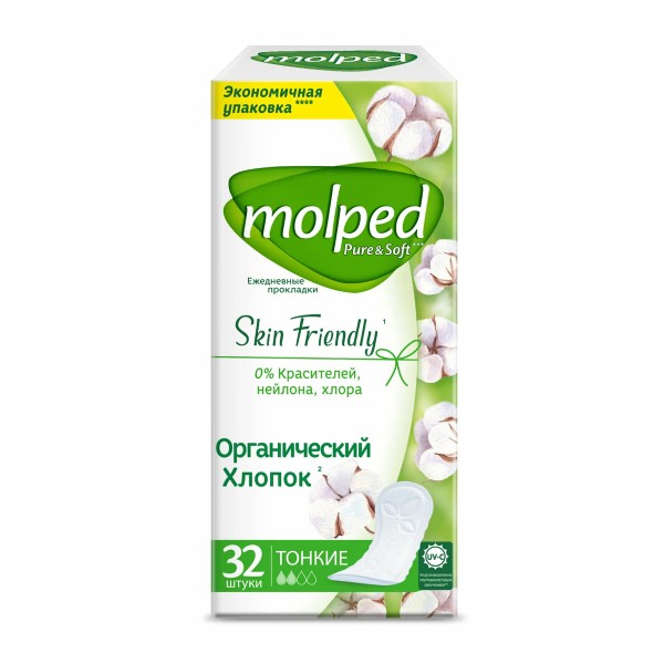 Прокладки гигиенические Molped Pure&Soft ежедневные 32шт