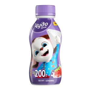 Йогурт питьевой Чудо детки 2,2% 200гр клубника БЗМЖ
