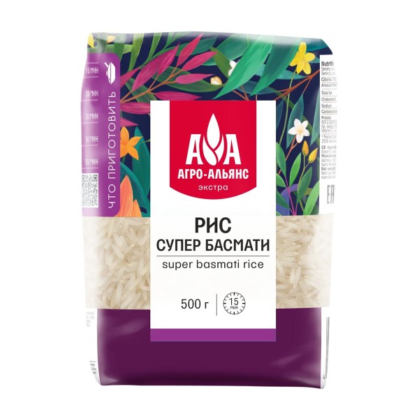 Крупа рис супер Басмати Агро-Альянс Экстра 800г