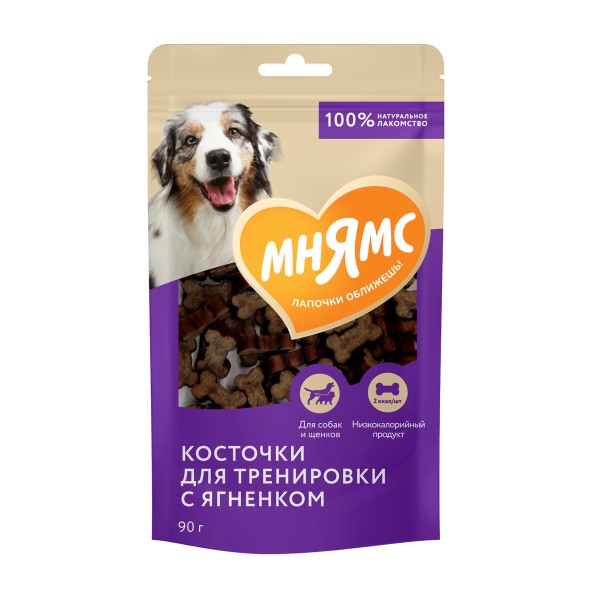 Лакомство для собак Мнямс тренировочные косточки с ягненком 90г