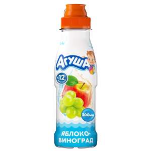 Вода питьевая детская с соком негазированная Агуша 0,3л яблоко виноград