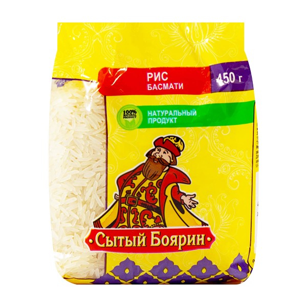 Рис Сытый Боярин пропаренный Басмати 450г