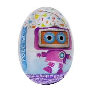 Яйцо шоколадное Забавный сюрприз для мальчиков роботы 20г
