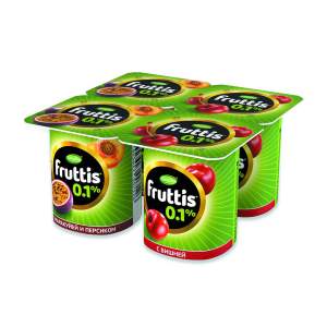 Продукт йогуртный Fruttis легкий 0,1% 110г персик-маракуйя; вишня БЗМЖ