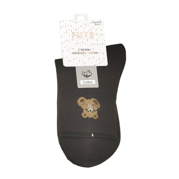 Носки женские однотонные с принтом лапша р.36-40 Fute