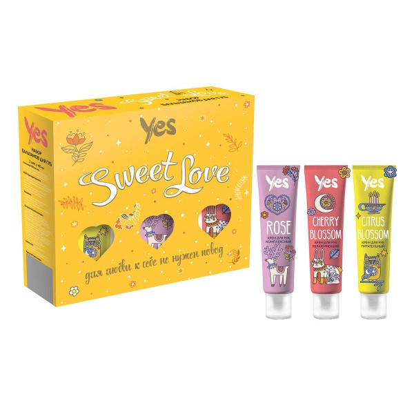Набор подарочный Yes Sweet Love: Крем для рук питательный 40мл+ Крем для рук увлажняющий 40мл+Крем для рук комплексный 40мл