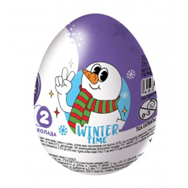 Яйцо шоколадное Шоки-токи Winter time двухцветное с сюрпризом 20г