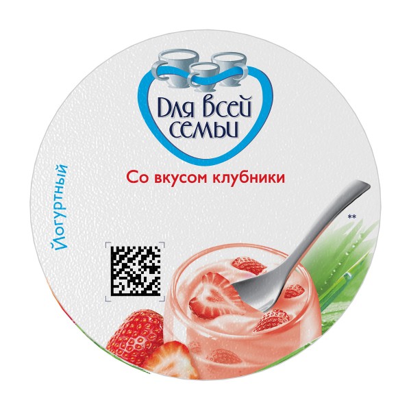 Продукт йогуртный 1% Для всей семьи 290г клубника БЗМЖ