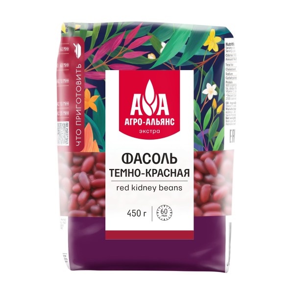 Крупа фасоль Агро-Альянс Экстра-2 темно-красная 450г