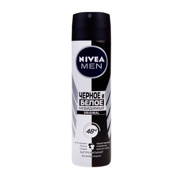 Дезодорант спрей Nivea Men Original Черное и белое невидимый 150мл