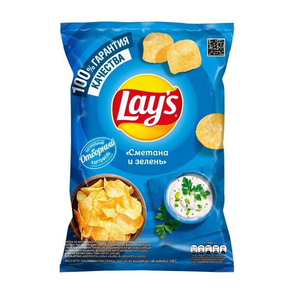 Чипсы Lay's Сметана и зелень 140г