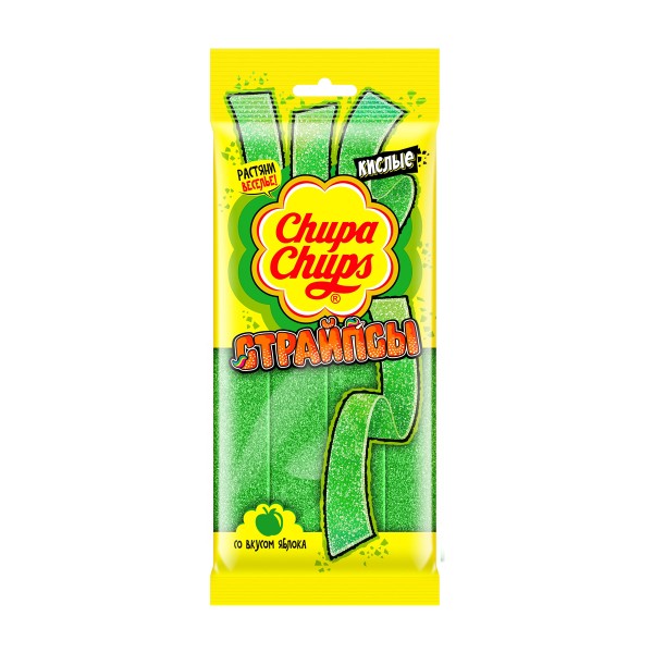 Жевательный мармелад Страйпсы со вкусом яблока Chupa Chups 120г