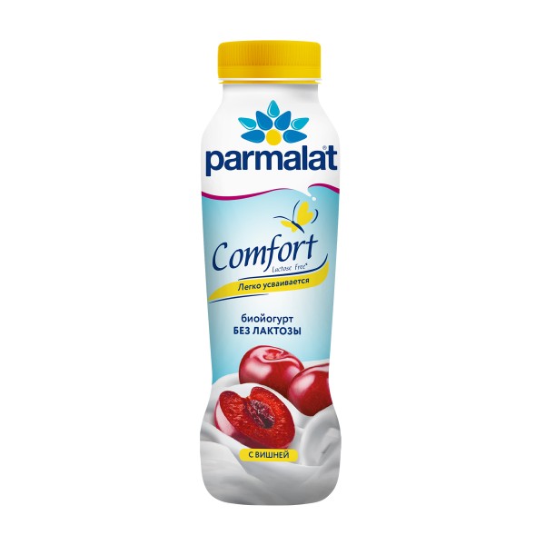 Биойогурт Parmalat Сomfort питьевой безлактозный с вишней 1,5% 290г БЗМЖ