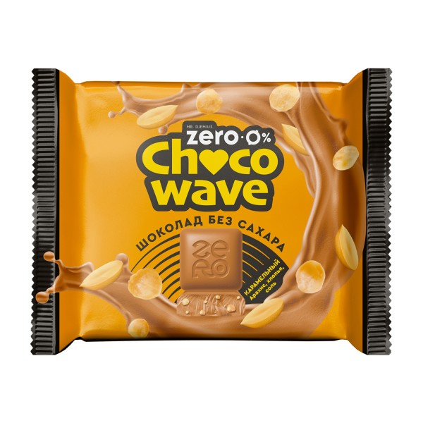 Шоколад Chocowave карамельный с арахисом хлопьями и солью Mr. Djemius Zero 60г