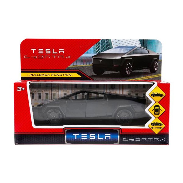 Машина Tesla Cybertruck металлическая инерционная черная 13,7см Технопарк