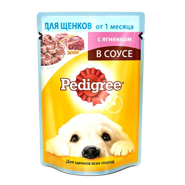 Корм Pedigree 85г для щенков всех пород с ягненком в соусе