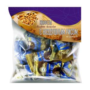 Шоколадные конфеты Ассорти Волжское с воздушным рисом на фруктозе 180г