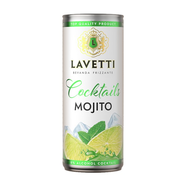 Напиток виноградосодержащий Lavetti Coctails Mojito сладкий газированный 0,25л 8%