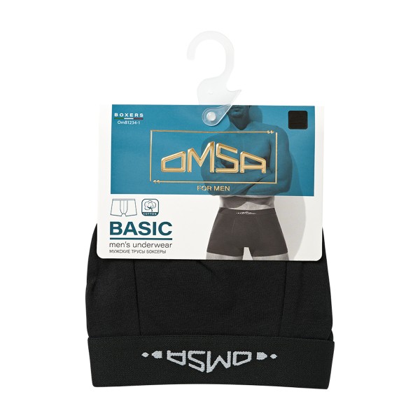 Трусы-боксеры с откр резинкой Omsa for men nero 52(2xl)