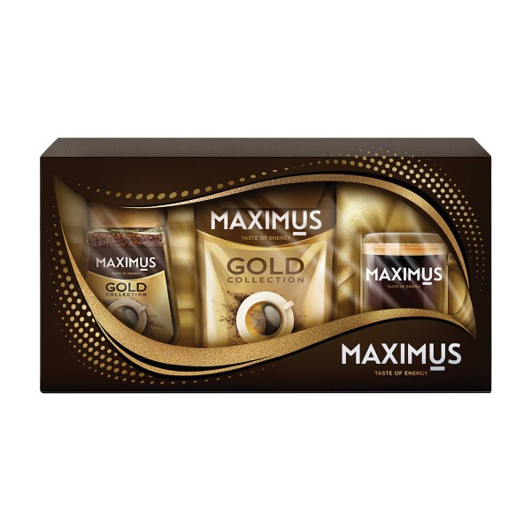 Набор подарочный кофе сублимированный Maximus Gold 95г+40г+ кружка