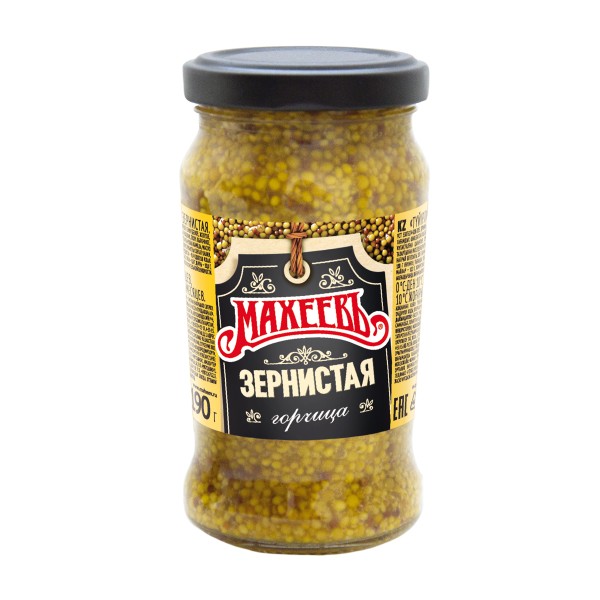Горчица Махеев зернистая 190г