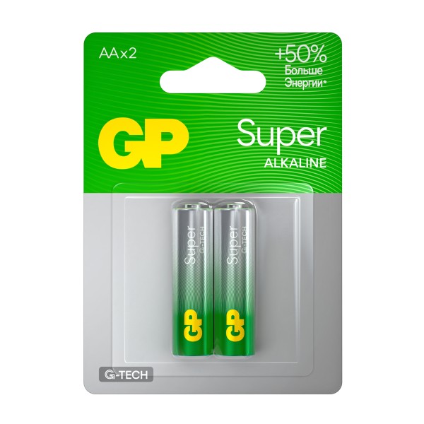 Батарейка GP LR6 Super Alkaline 15A-U2 AA 2ШТ