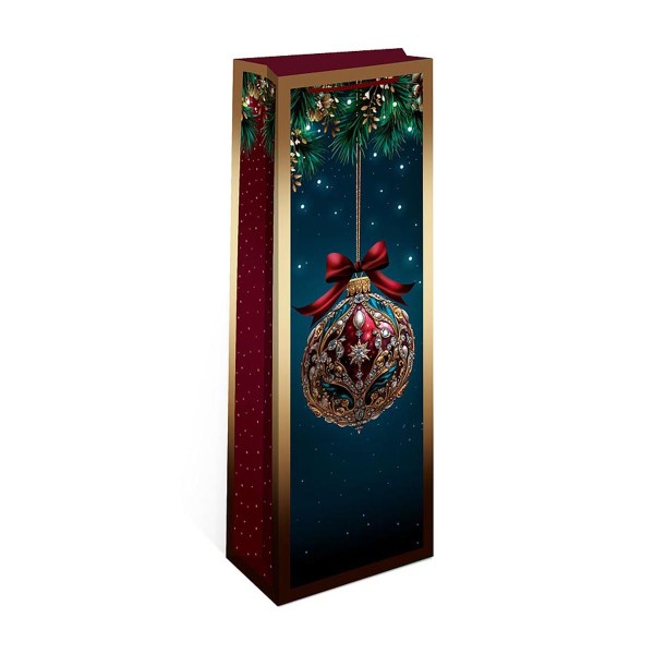 Сумка бумажная новогодняя под бутылку Арт&Дизайн